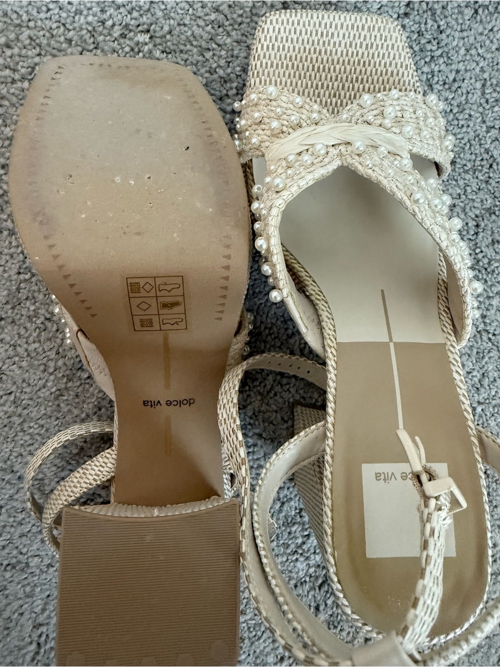 Dolce Vita Aries Pearl-Embellished Block Heel Sandals - Picture 10 of 10